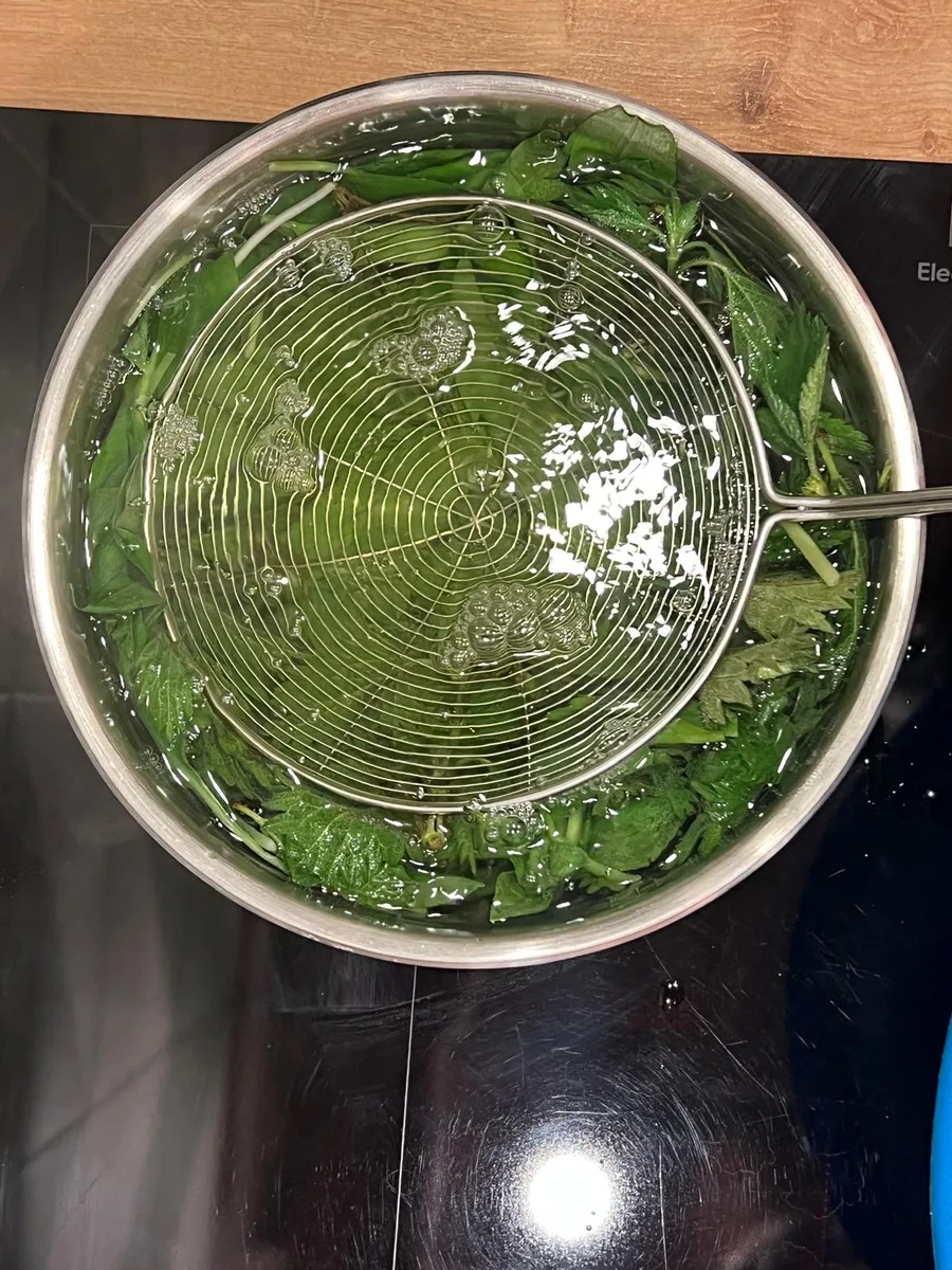 Brandnetel en daslook blancheren
